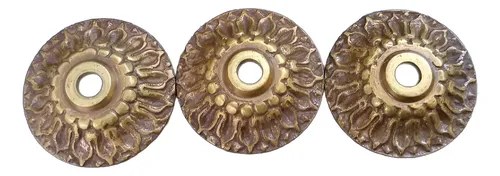 3 Antiguas Tapas / Apliques De Bronce De Luminarias / Arañas