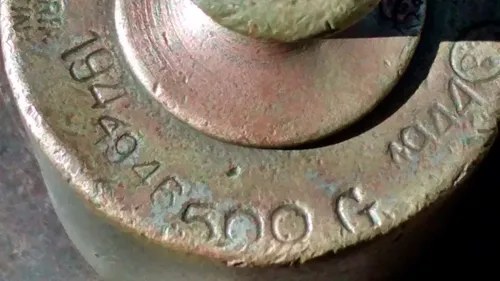 Pesa De Bronce Antigua De 500 Gramos Década Del 30 - 3
