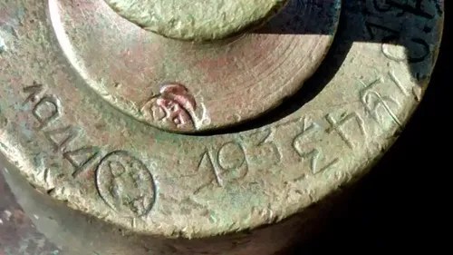Pesa De Bronce Antigua De 500 Gramos Década Del 30 - 5