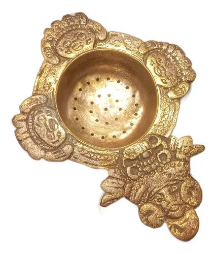 Colador De Té De Bronce Antiguo Bronce