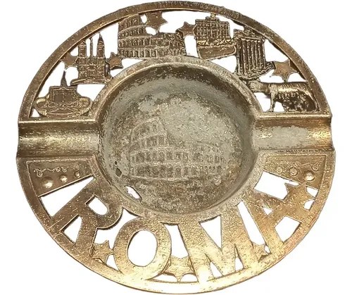 Cenicero Recuerdo Roma Plateado Cenicero Recuerdo Roma