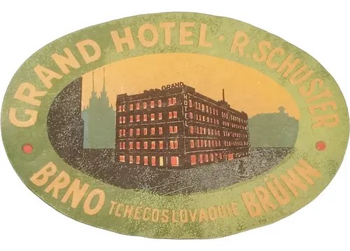 Antigua Etiqueta De Equipaje / Hotel R. Schuster Original