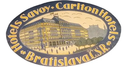 Antigua Etiqueta De Equipaje / Hotel Savoy Carlton Original