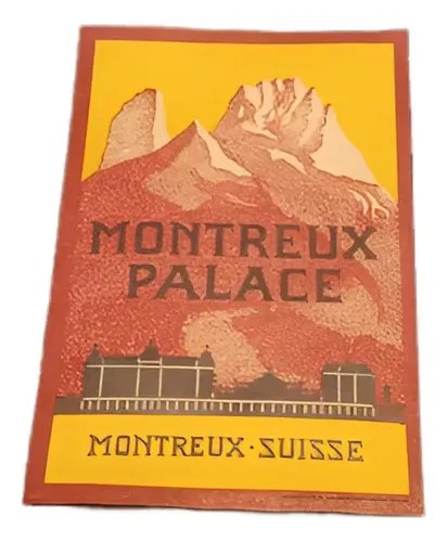 Antigua Etiqueta De Equipaje / Hotel Montreux Suisse