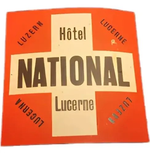 Antigua Etiqueta De Equipaje / Hotel National Lucerne