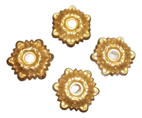 4 Antiguos Florones De Bronce Para Luminaria