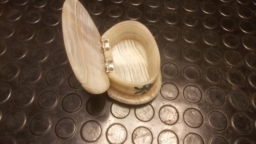 Antiguo Joyero / Alhajero De Mármol Beige - 8