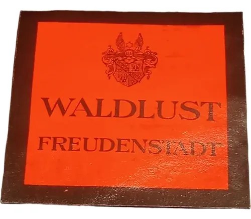 Antigua Etiqueta De Hotel Waldlust Freudenstadt Original