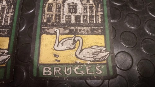 Antigua Etiqueta De Equipaje / Hotel De Flandre Bruges Orig. - 7