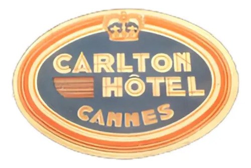 Antigua Etiqueta De Equipaje / Hotel Carlton Cannes Original