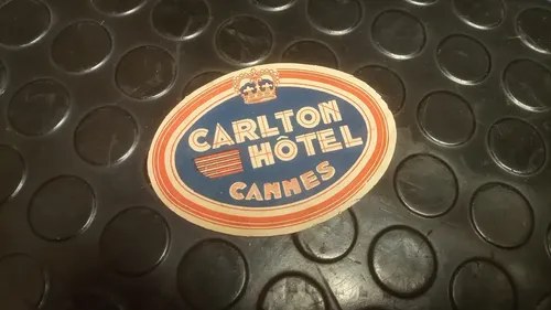 Antigua Etiqueta De Equipaje / Hotel Carlton Cannes Original - 7