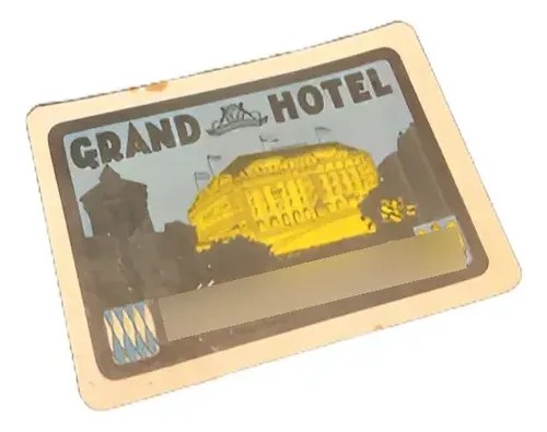 Antigua Etiqueta De Equipaje / Hotel Grand Nürnberg Original