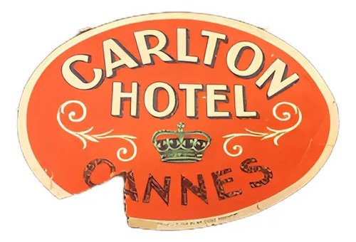 Antigua Etiqueta Equipaje / Hotel Carlton Cannes Original