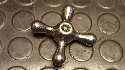 Antigua Manija / Volante Canilla Bronce Agua Fría Plateado Brillante - 8