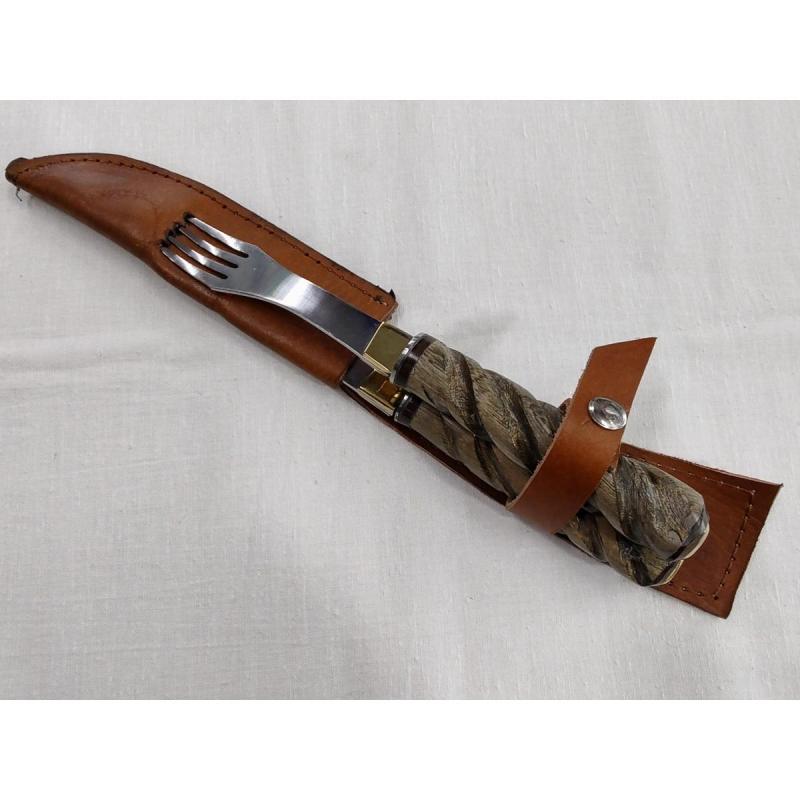 Juego Artesanal Cuchillo Y Tenedor Mango Torneado - 4