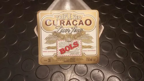 Antigua Etiqueta Botella Triplesec Curacao - Licor Fino Bols - 2