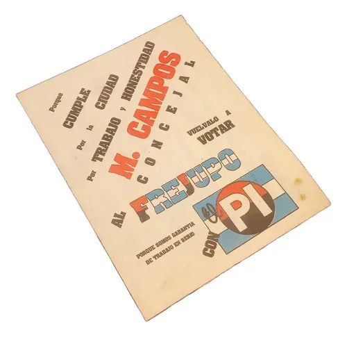Folleto Electoral Frejupo M. Campos Original