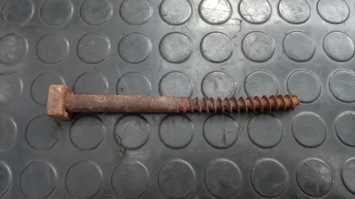 Antiguo Tornillo Tirafondo Cabeza Cuadrada 16 Cm. X 11 Mm.