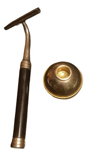 Antiguo Mango Y Soporte Máquina De Afeitar