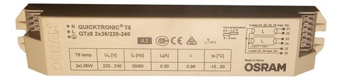 Balasto Electrónico Qtz8 2x36 Osram P/tubo T8 36w