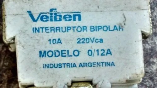 Interruptor Bipolar Palanca 10 Amp. Vefben - 6