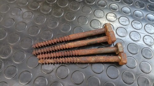 Lote De 4 Tornillos Grandes Para Madera Antiguos - 7