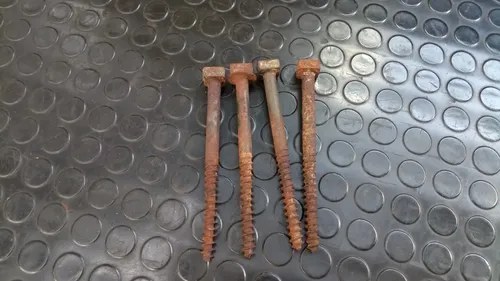 Lote De 4 Tornillos Grandes Para Madera Antiguos - 8
