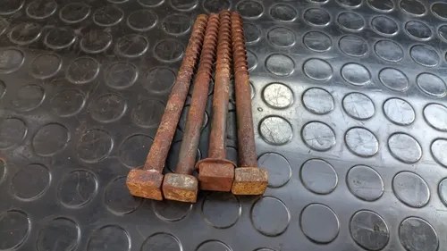 Lote De 4 Tornillos Grandes Para Madera Antiguos - 9