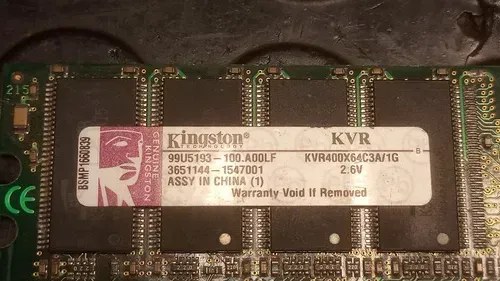 Memoria Ram Kingston Kvr400x64c3a/1g 2.6v - 4