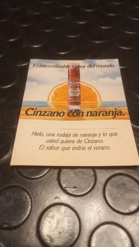 Antigua Etiqueta De Cinzano Con Naranja Original - 3
