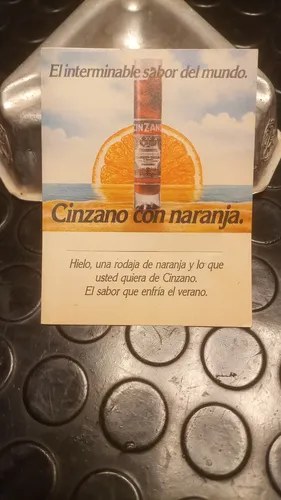 Antigua Etiqueta De Cinzano Con Naranja Original - 6