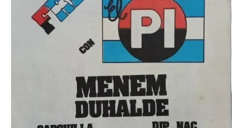 Boleta Electoral Frejupo Partido Intransigente Menem-duhalde