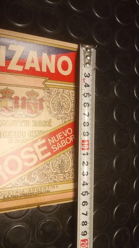 Etiqueta Botella Cinzano Rose Antigua Original Etiqueta Antigua Cinzano Rosé - 4