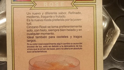 Antigua Etiqueta Botella Cinzano Rose Original. - 6