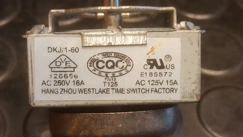 Timer Mecánico Horno Eléctrico 125v 15a - 6