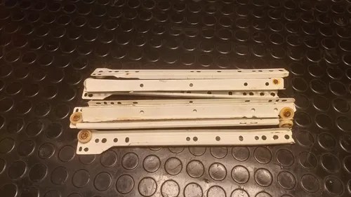 Juego De Correderas / Guías Para 3 Cajones Blanco - 2