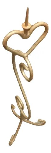 Candelabro Artesanal En Hierro Crema