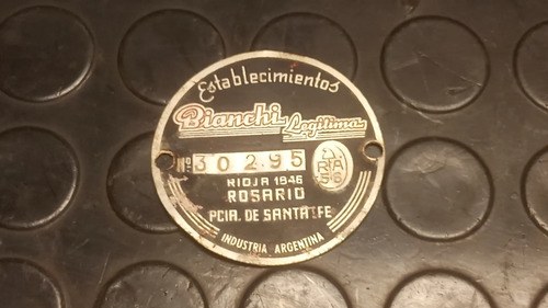 Antigua Placa / Chapita Identificatoria Balanzas Bianchi Antigua Chapita Identificatoria Balanzas Bi - 5