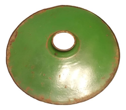 Antigua Pantalla Lampara Enlozada Verde Antigua Pantalla Lampara Enlozada