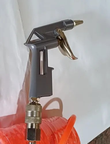 Manguera Espiralada 5m Acople Rápido + Pistola Sopletear Naranja