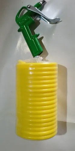 Manguera Espiralada 5m Acople Rápido + Pistola Sopletear Verde Musgo