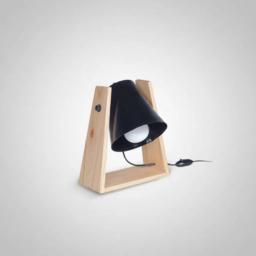 Velador Trapecio Madera De Paraíso 25cm E27 - 5
