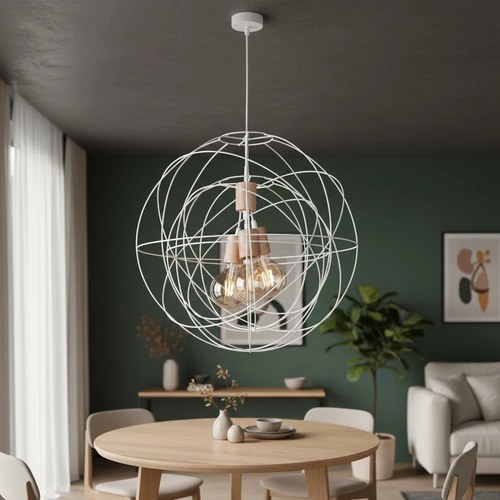 Lámpara Colgante Madera 3 Luces