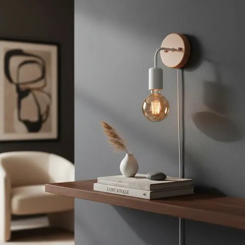 Aplique De Pared Madera De Paraíso 23cm Blanco