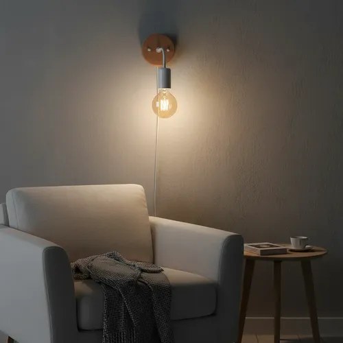 Aplique De Pared Madera De Paraíso 23cm Blanco - 2