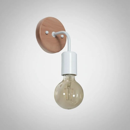 Aplique De Pared Madera De Paraíso 23cm Blanco - 4