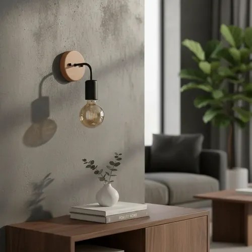 Aplique De Pared Madera De Paraíso 23cm Negro
