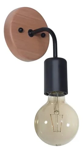 Aplique De Pared Madera De Paraíso 23cm Negro - 2