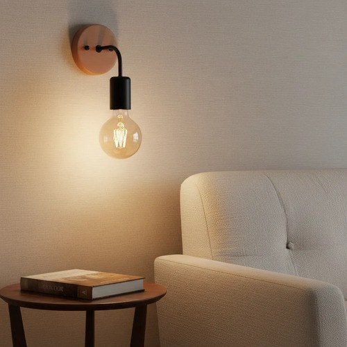 Aplique De Pared Madera De Paraíso 23cm Negro - 3