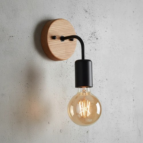 Aplique De Pared Madera De Paraíso 23cm Negro - 4